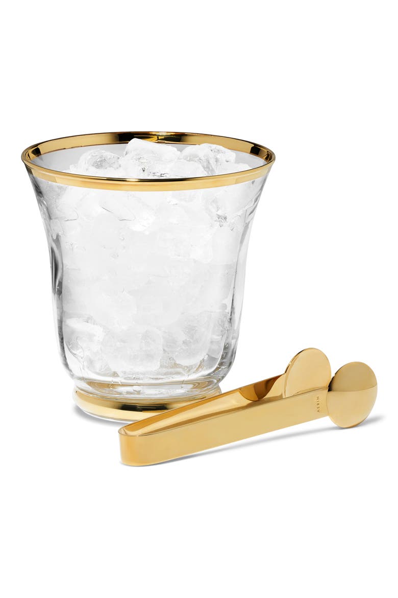 Sophia Small Ice Bucket, Alternate, color, CLEAR/GOLD