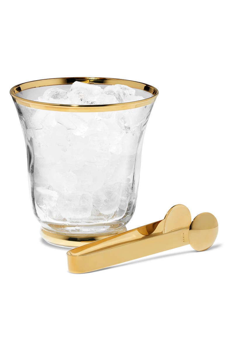 Aerin Sophia Small Ice Bucket, Alternate, color, Clear/Gold