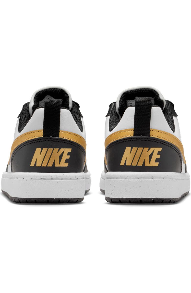 Nike Kids' Court Borough Low Top Sneaker, Alternate, color, Black/ Metallic Gold/ Black