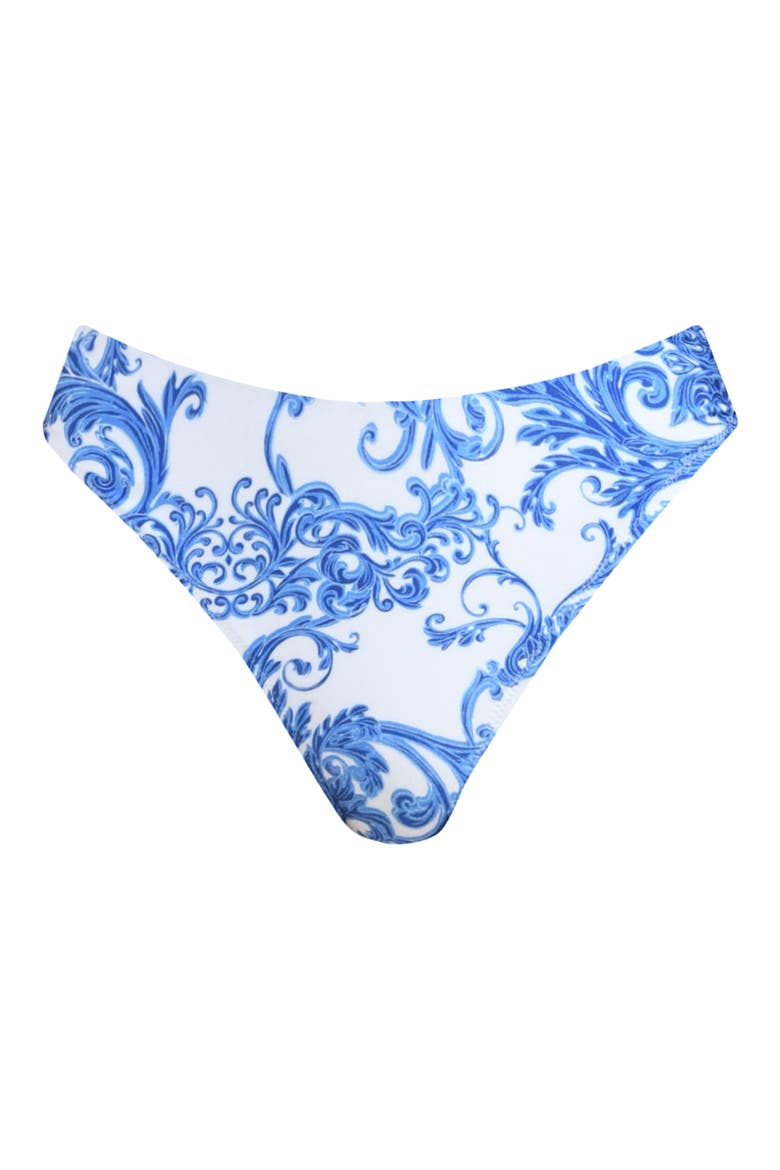 Gianna Baroque Brazil Bikini Bottoms, Alternate, color, BLUE