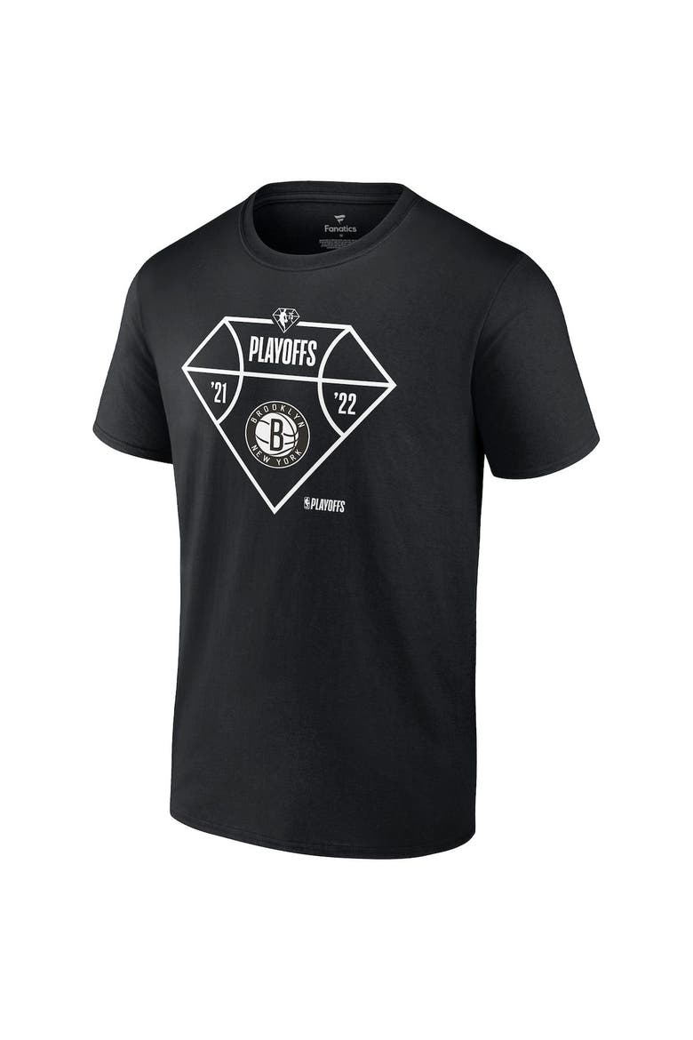 Men's Fanatics Branded Black Brooklyn Nets 2022 NBA Playoffs Diamond Tip Off T-Shirt, Alternate, color, Black