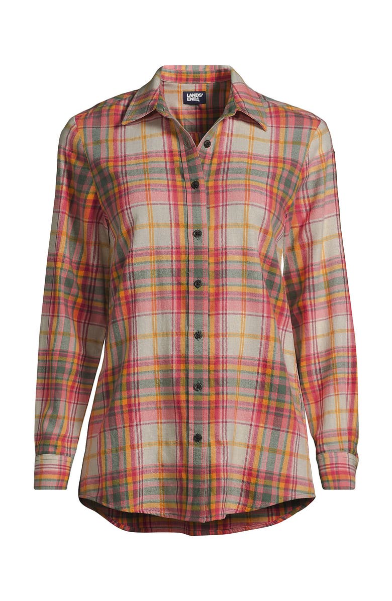 Lands' End Flannel Boyfriend Fit Shirt, Alternate, color,