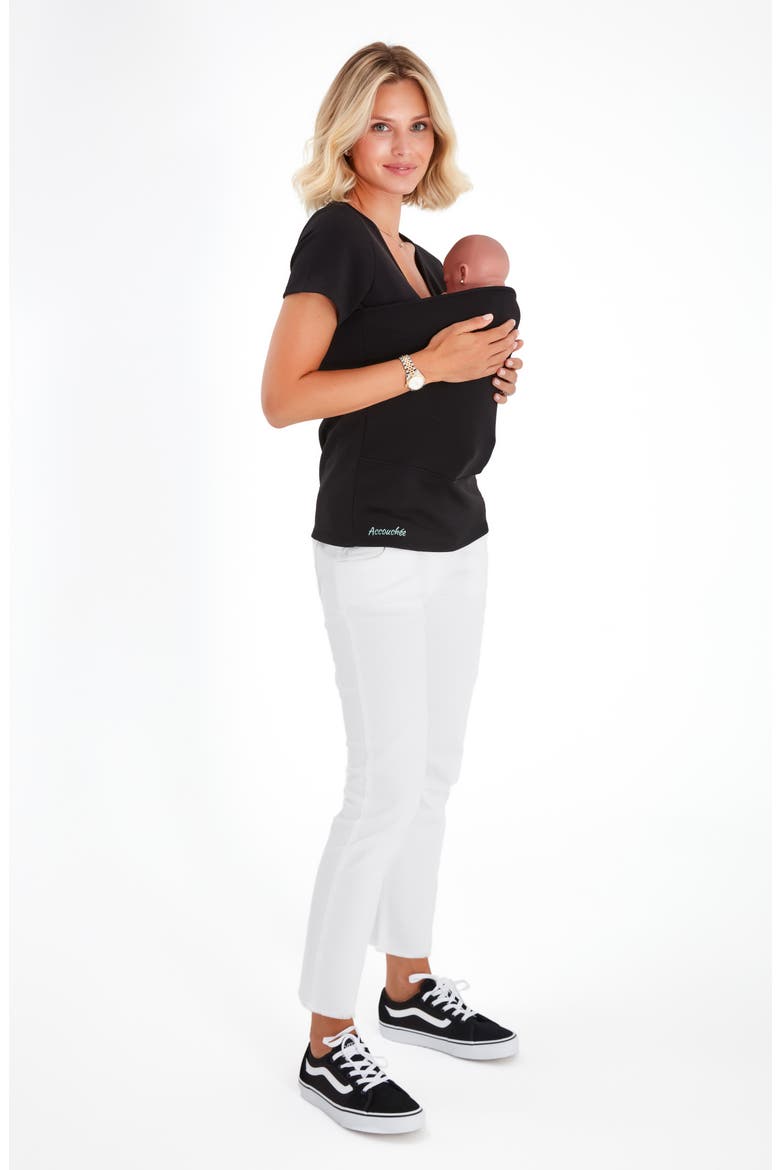 Hands Free Baby Carrier Maternity/Nursing Top, Alternate, color, BLACK