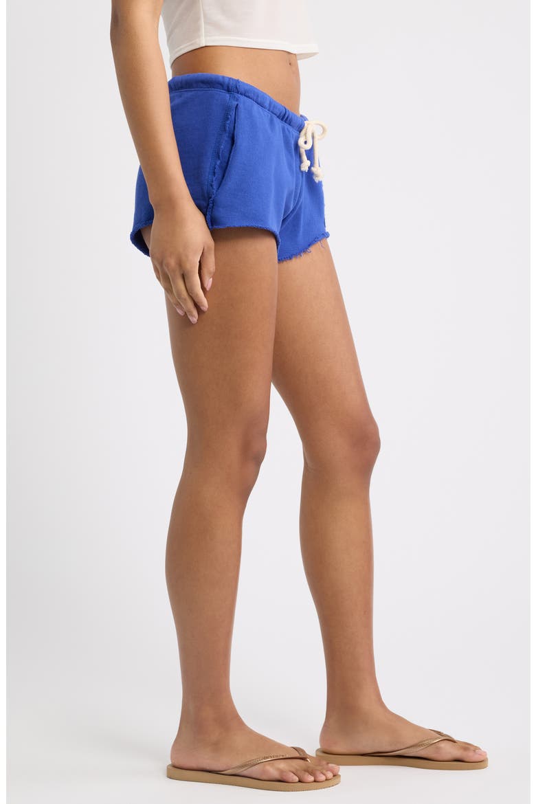 Mini Cutoff Cotton Blend Sweat Shorts, Alternate, color, BLUE