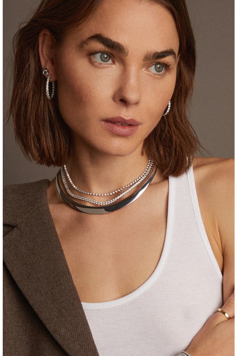 Bold Collar Necklace, Alternate, color, Stainless Steel