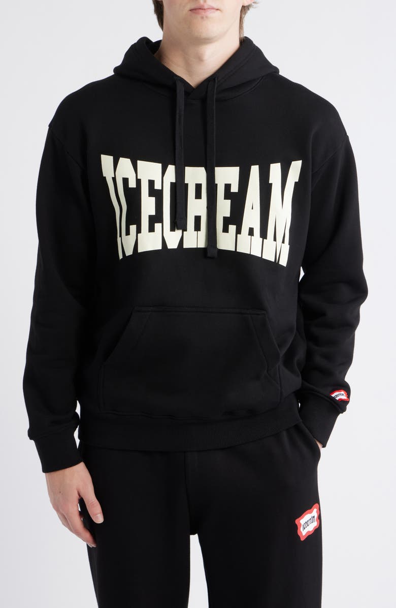 ICECREAM Crystal Graphic Hoodie, Main, color, Black