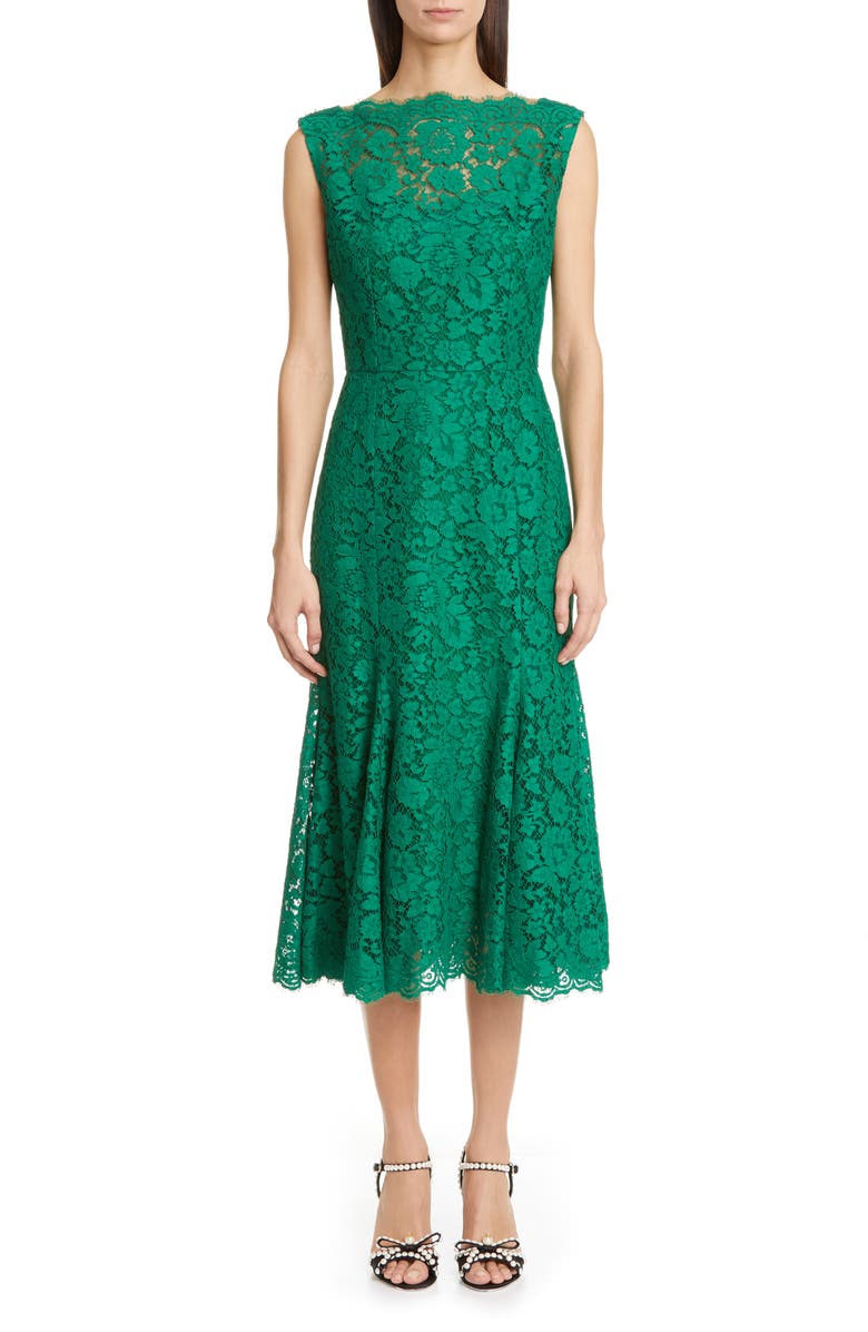 Dolce&Gabbana Guipure Lace Midi Dress, Main, color, 