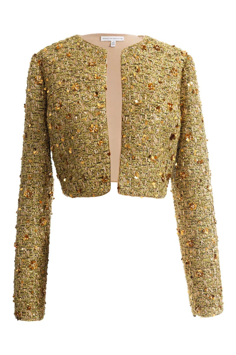 Andra Sequin Embellished Jacket, Alternate, color, GOLD MULTI