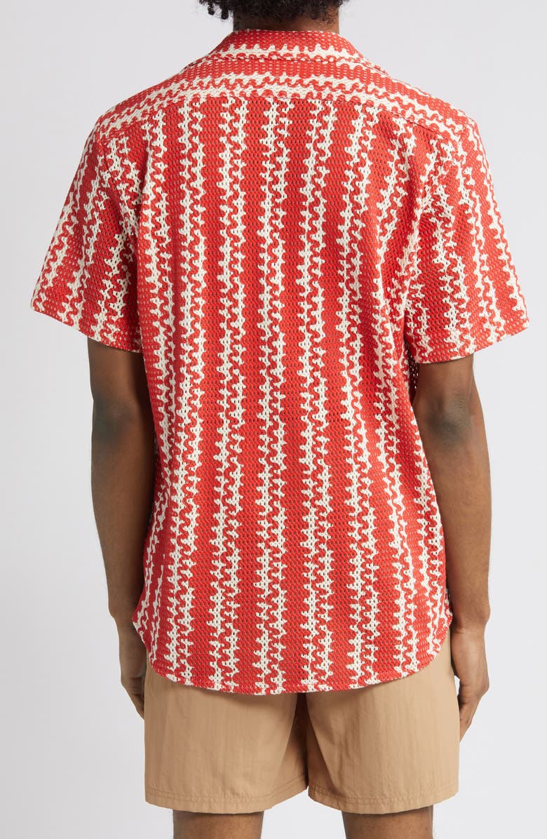 OAS Red Scribble Mesh Camp Shirt, Alternate, color,