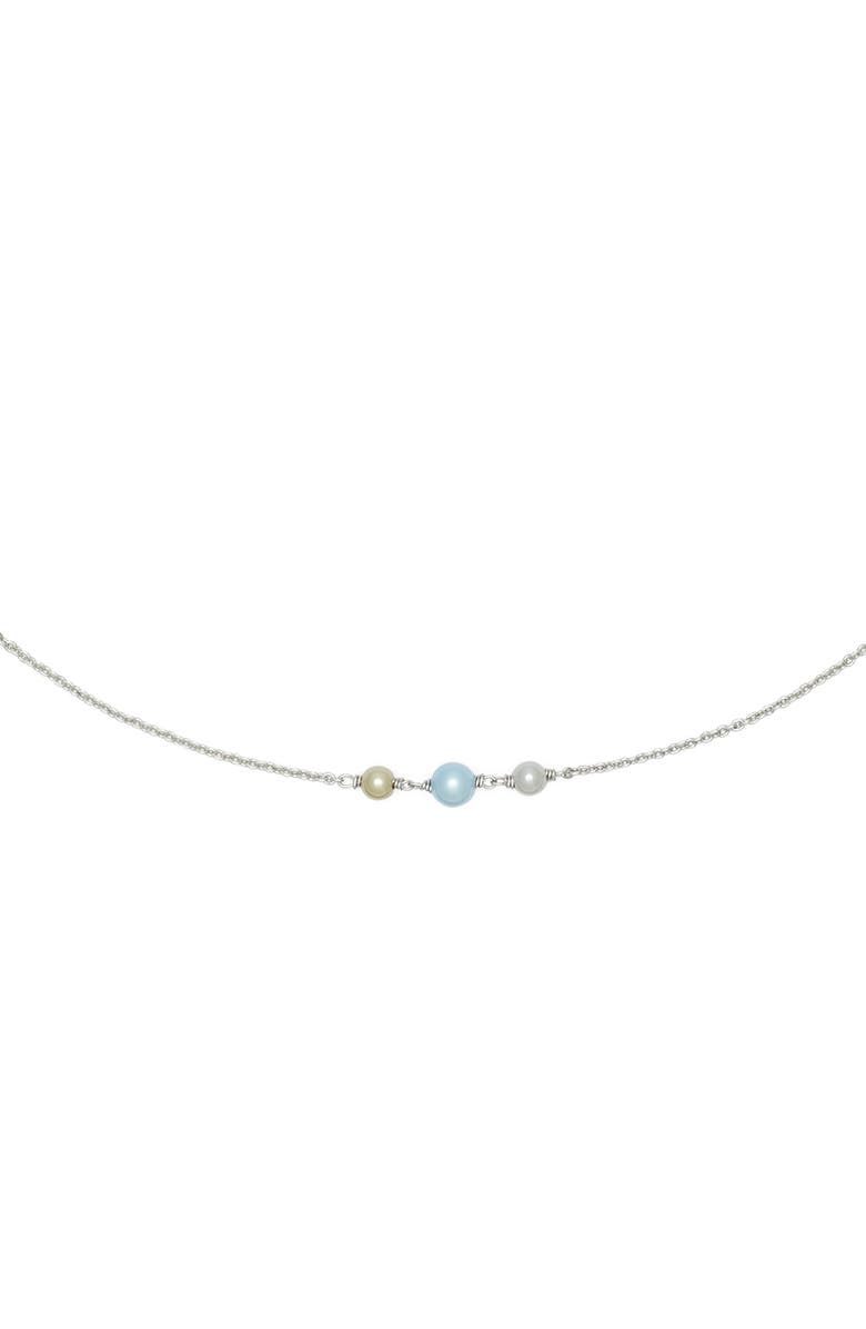 Tory Burch Delicate Moondance Pearl & Star Necklace, Alternate, color, 