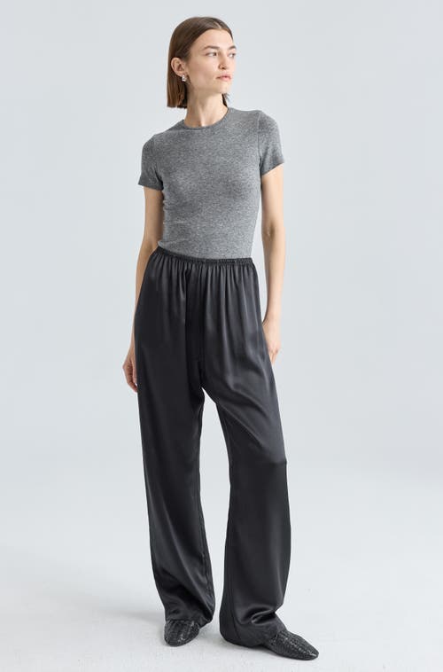 Almina Concept Short Sleeve Knit Top In Gray