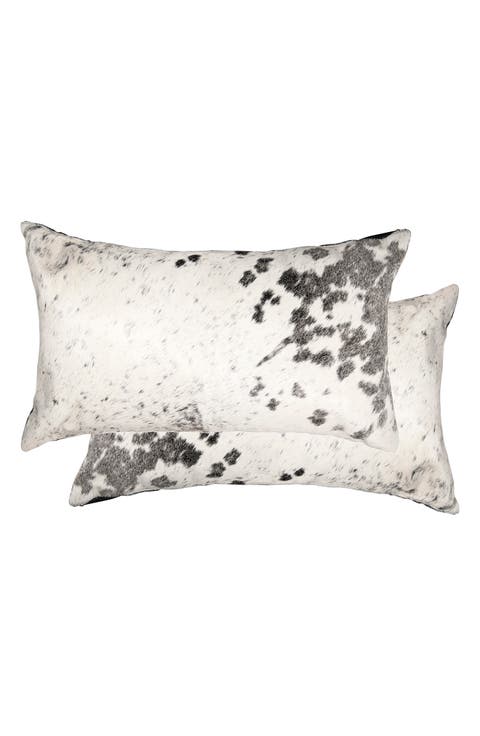 Torino Grey/White Cowhide Pillow - Set of 2