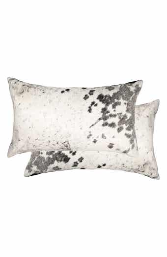 NATURAL Torino Grey/White Cowhide Pillow - Set of 2