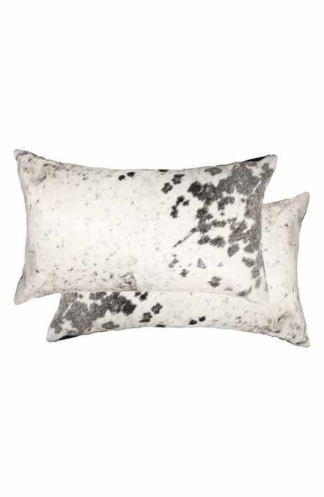 NATURAL Torino Grey/White Cowhide Pillow - Set of 2