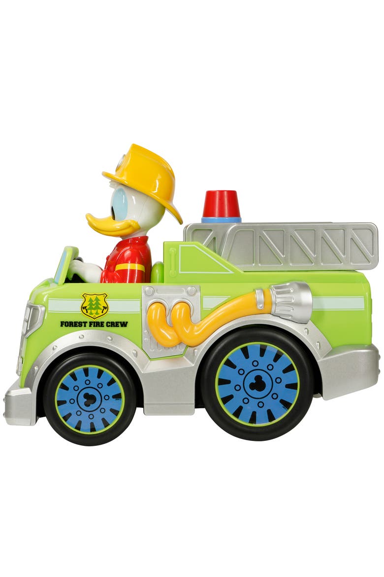 9 Inch R/C Donald Duck Firetruck Forest Services, Alternate, color, Multicolored