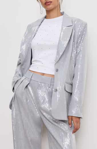 Good American Oversize Sequin Blazer