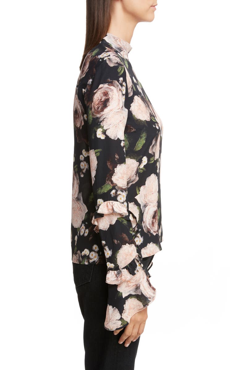 Erdem Print Silk Crêpe de Chine Blouse, Alternate, color,