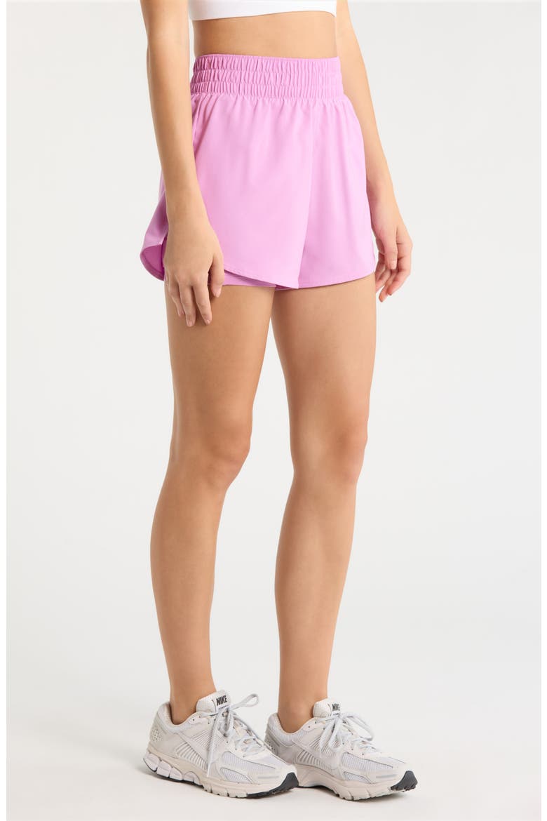 One Dri-FIT High-Waisted 3-Inch 2-in-1 Shorts, Alternate, color, LIGHT MAGENTA/WHITE