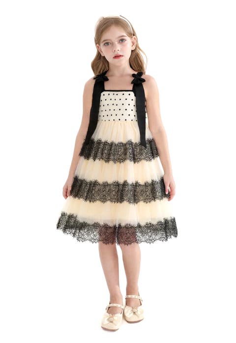 Polka Dot Sleeveless Bow Dress (Toddler, Little Kid & Big Kid)