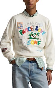 Polo Ralph Lauren Vintage Fit Peace Love Surf Embroidered Sweatshirt