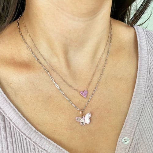 The Lovery Fine Jewelry Mini Paperclip Link Chain Necklace In Metallic