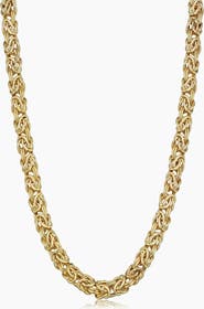 Oradina 10K Gold Byzantine Chain Necklace