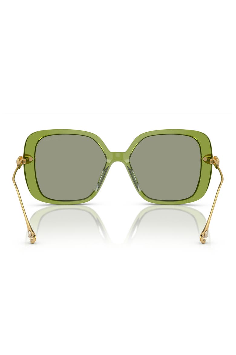 55mm Square Sunglasses, Alternate, color, TRASPARENT GREEN / GREEN