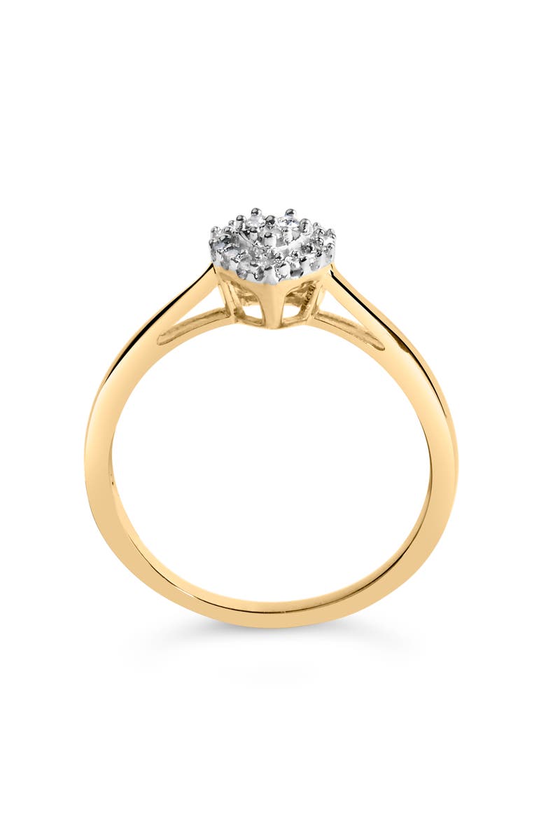 Haus of Brilliance Silver 1/10 Cttw Round Diamond Heart Engagement Ring, Alternate, color, Yellow