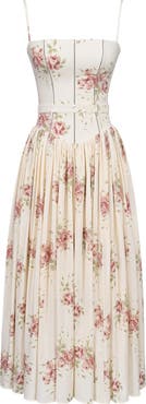 HOUSE OF CB Ysabella Floral Stretch Cotton Maxi Sundress