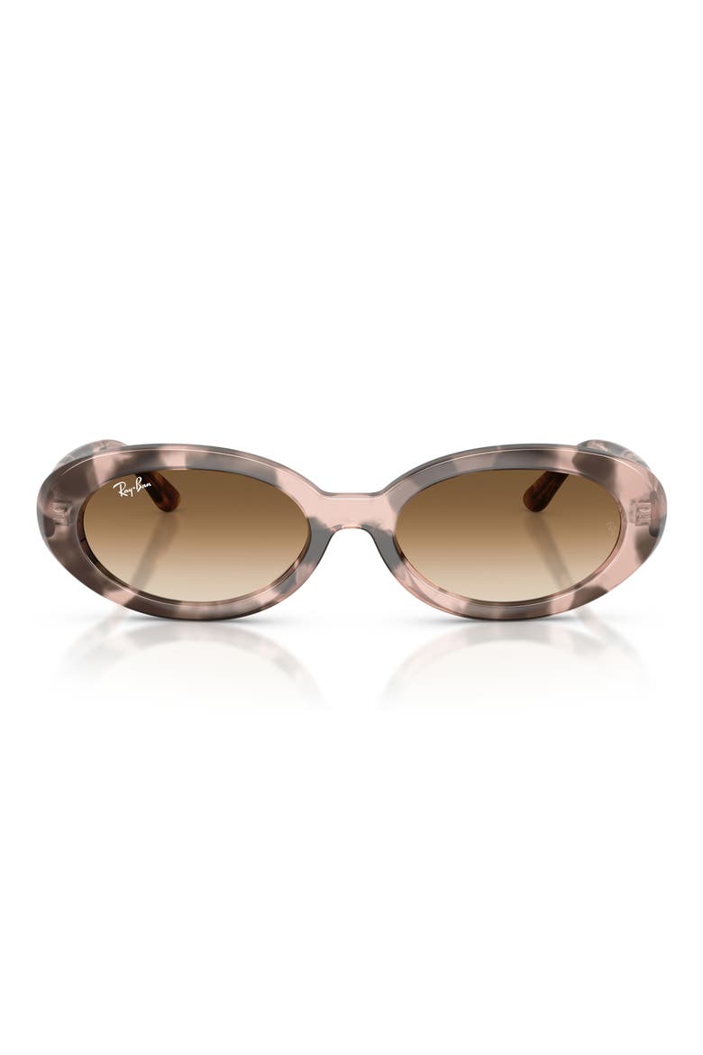 54mm Gradient Oval Sunglasses, Main, color, OPAL PINK HAVANA / CLEAR BROWN