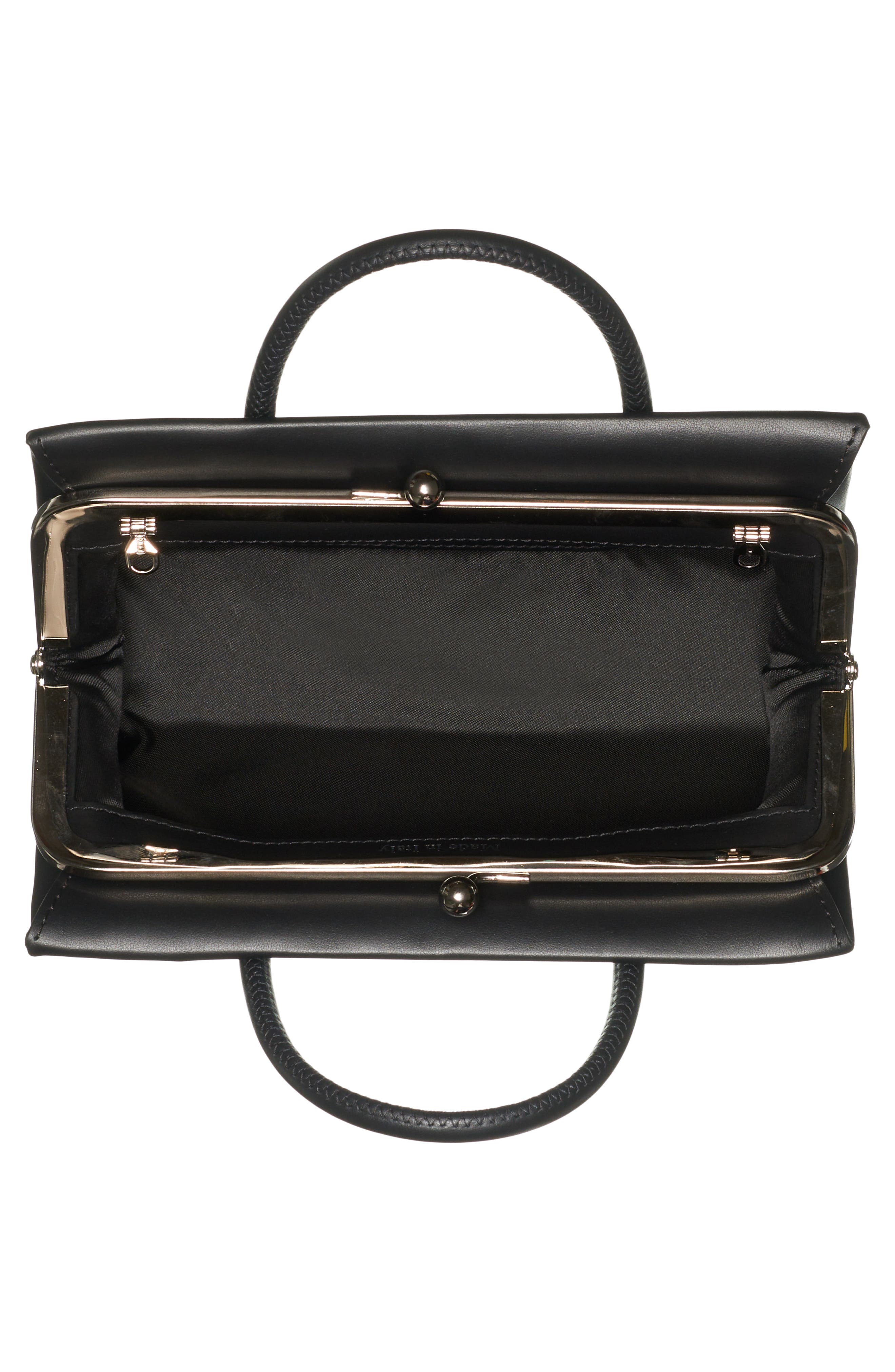 Moschino Small Calfskin Leather Shopper Clutch, Alternate, color, 