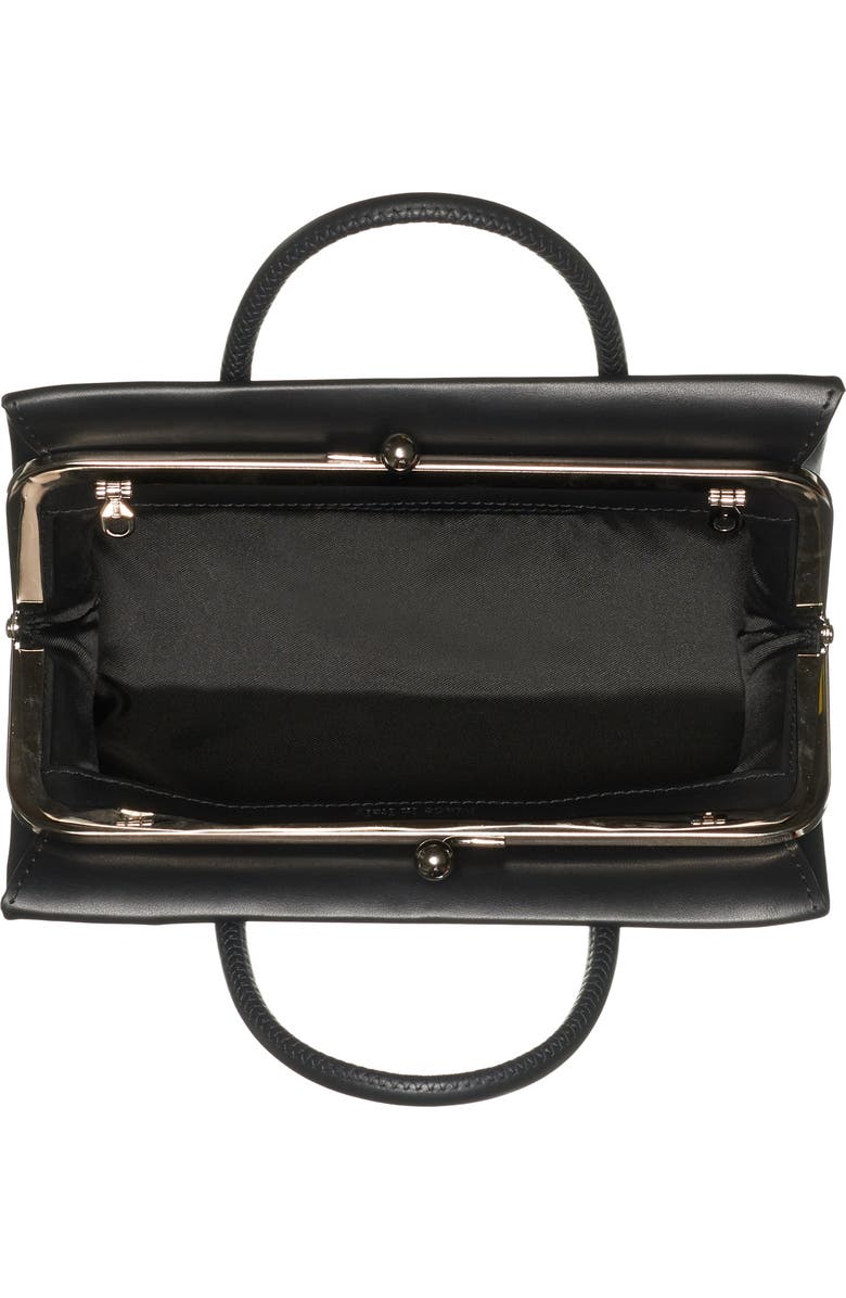 Moschino Small Calfskin Leather Shopper Clutch, Alternate, color,