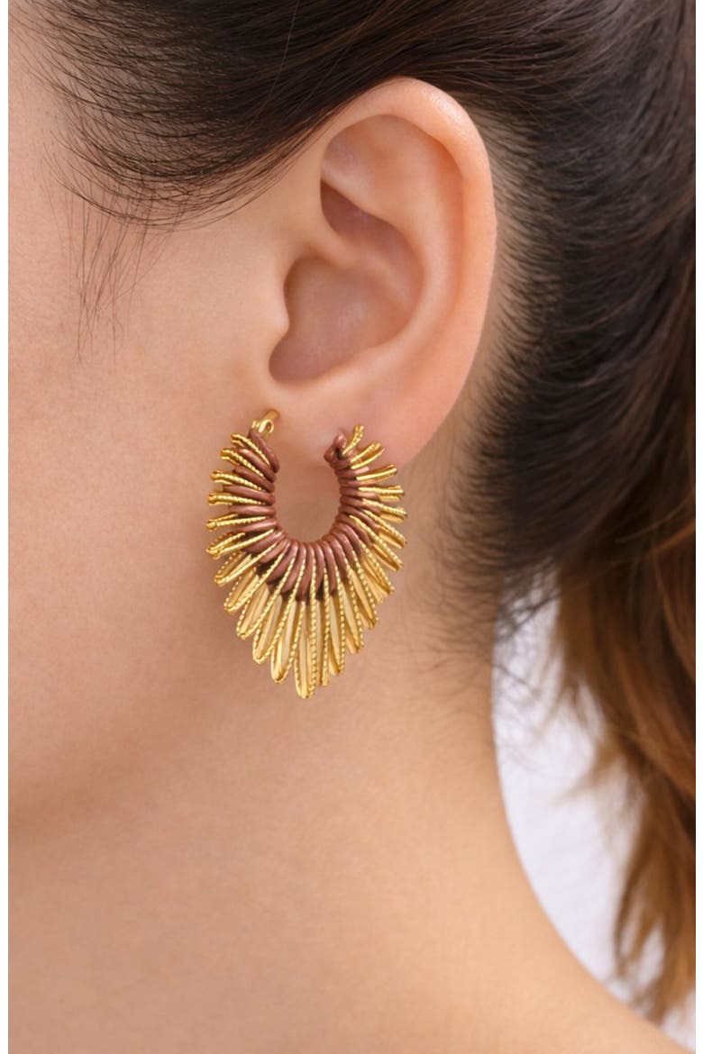Nadia Wrapped Hoop Earrings, Alternate, color, GOLD