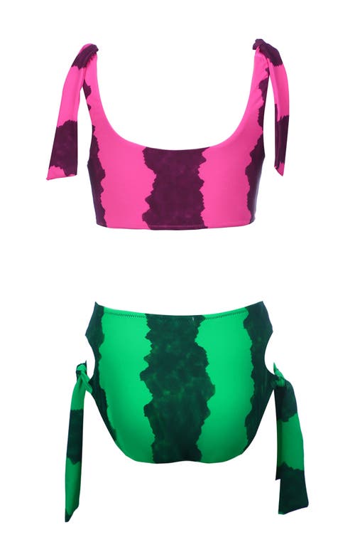 Nessi Byrd Kids' Tie-shoulder Two Piece Bikini In Pink