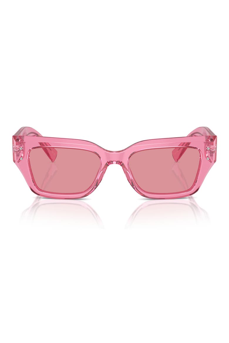 52mm Cat Eye Sunglasses, Alternate, color, TRANS PINK