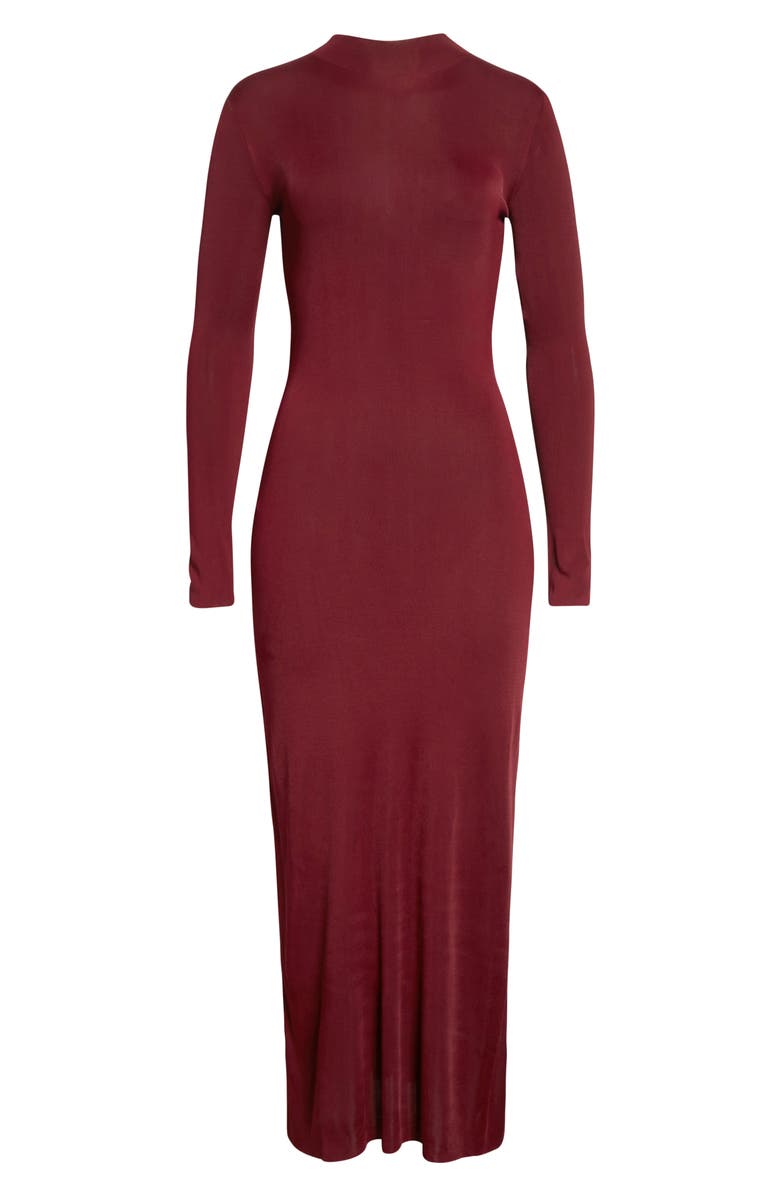 Altuzarra Kaplan Long Sleeve Knit Funnel Neck Dress, Main, color, Maroon