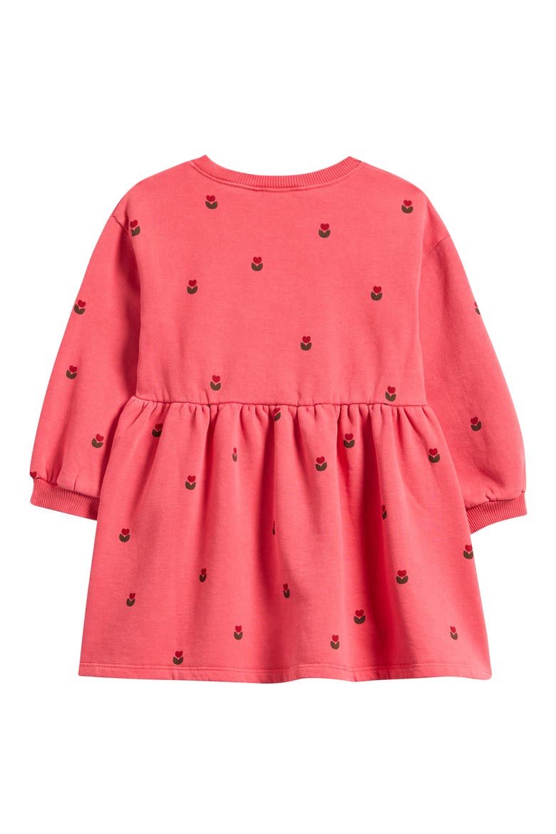 Kids' Heart Embossed Sweatshirt Dress, Alternate, color, RED