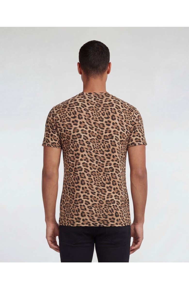 Lords of Harlech Leopard Mens Wool Vneck Tee, Alternate, color, Leopard Brown