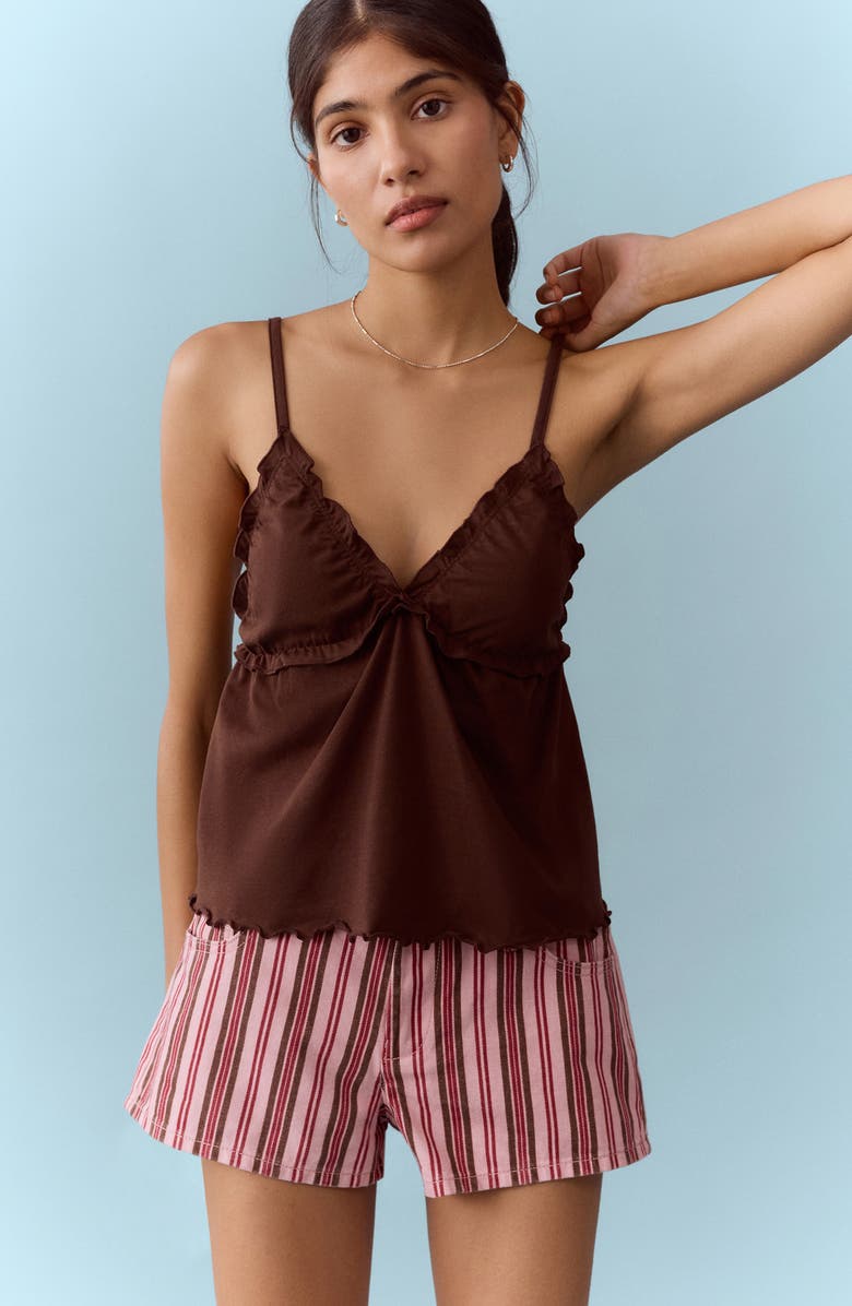 MANGO TEEN Striped Mini Shorts, Alternate, color,