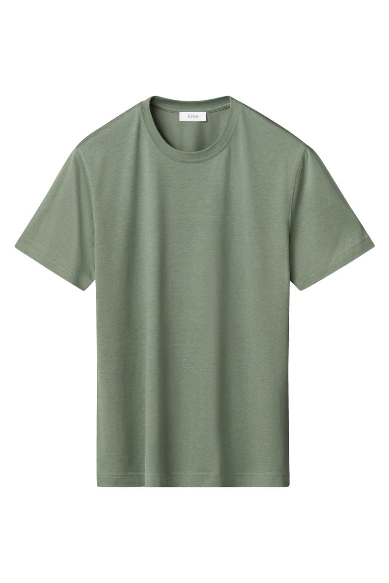 Silk & Cotton T-Shirt, Alternate, color, DARK GREEN