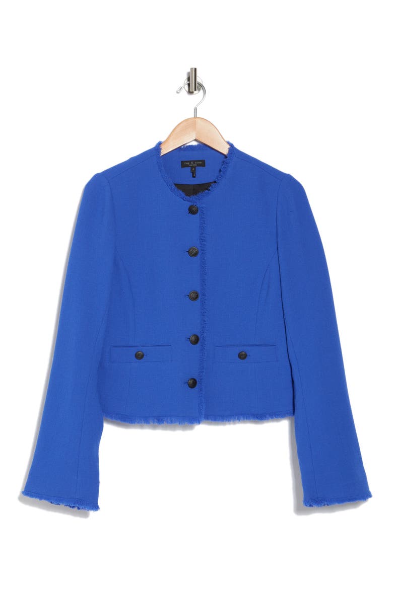 Carmen Fringe Wool Jacket, Alternate, color, BRIGHT BLUE