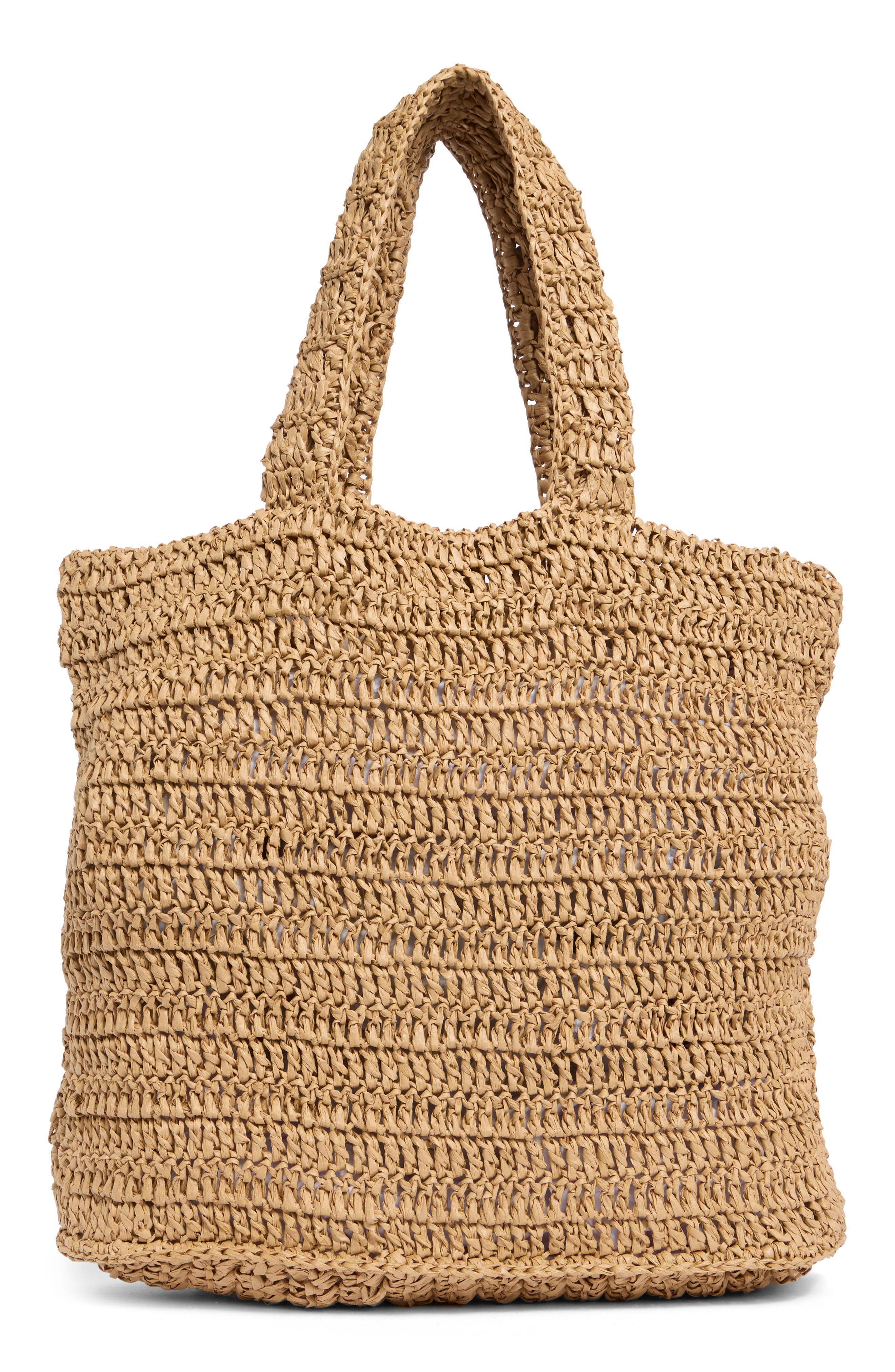 URBAN EXPRESSIONS HANDBAGS Straw Tote, Alternate, color, Camel