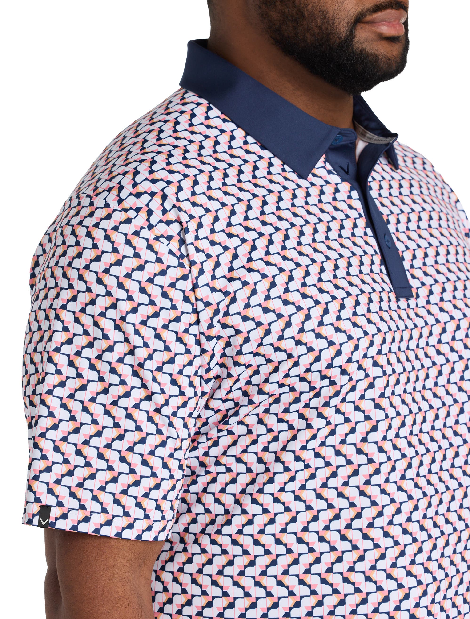 Big & Tall Resort Geometric Print Polo Shirt - image 2