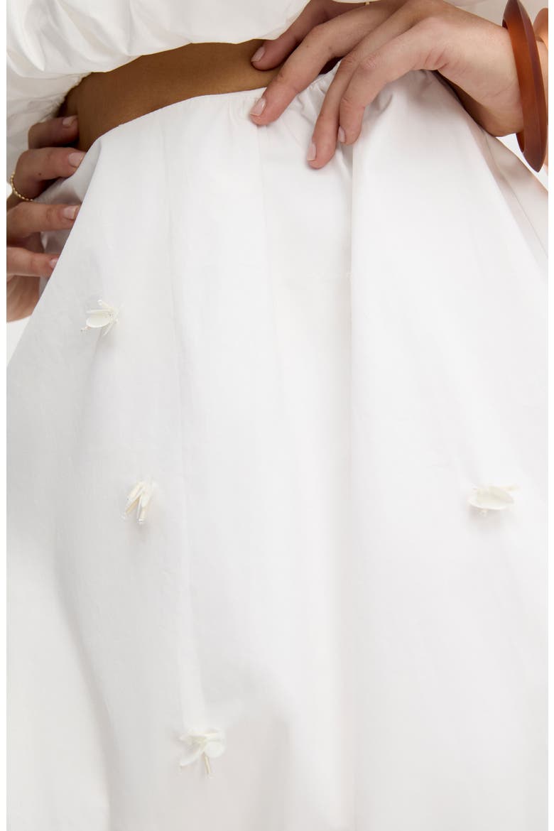 Embellished Bubble Cotton Poplin Miniskirt, Alternate, color, BRIGHT WHITE