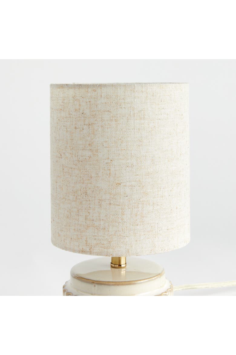 Austin White Antique Mini Lamp w/ Drum Linen Shade 11.5", Alternate, color, White