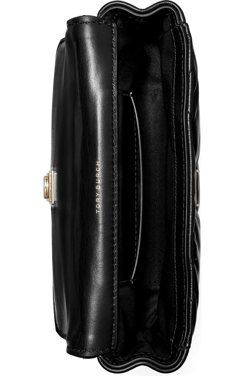 Tory Burch Kira Mini Diamond Quilted Leather Crossbody Bag, Alternate, color, Black