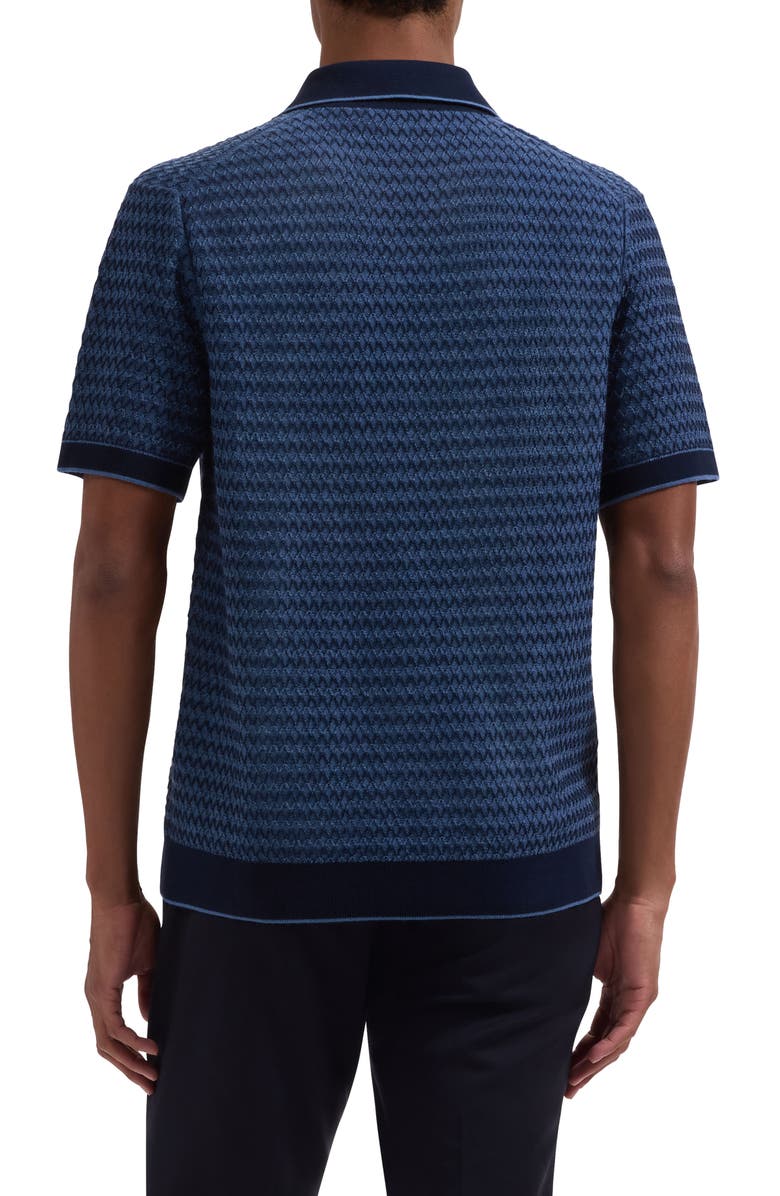 Bugatchi Short Sleeve Cardigan, Alternate, color, Navy