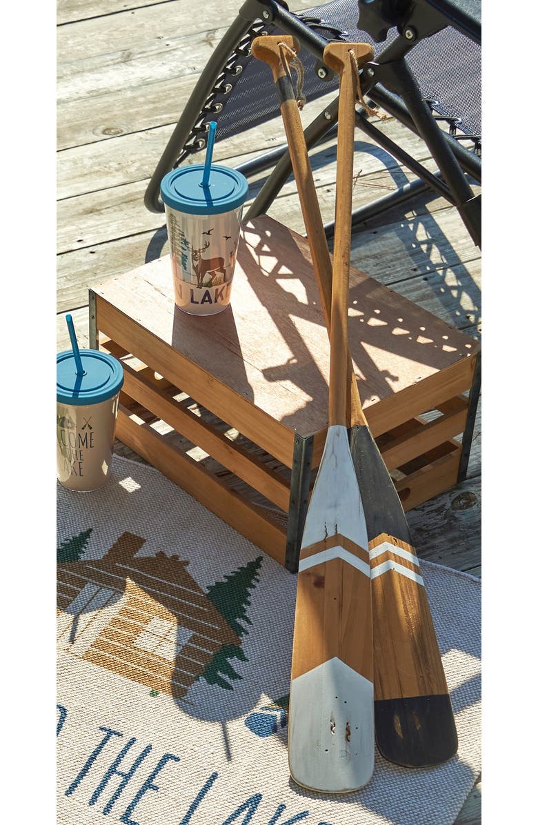 Beachcombers Wooden Decorative Wall Hanging Oar 35.4", Alternate, color, Brown