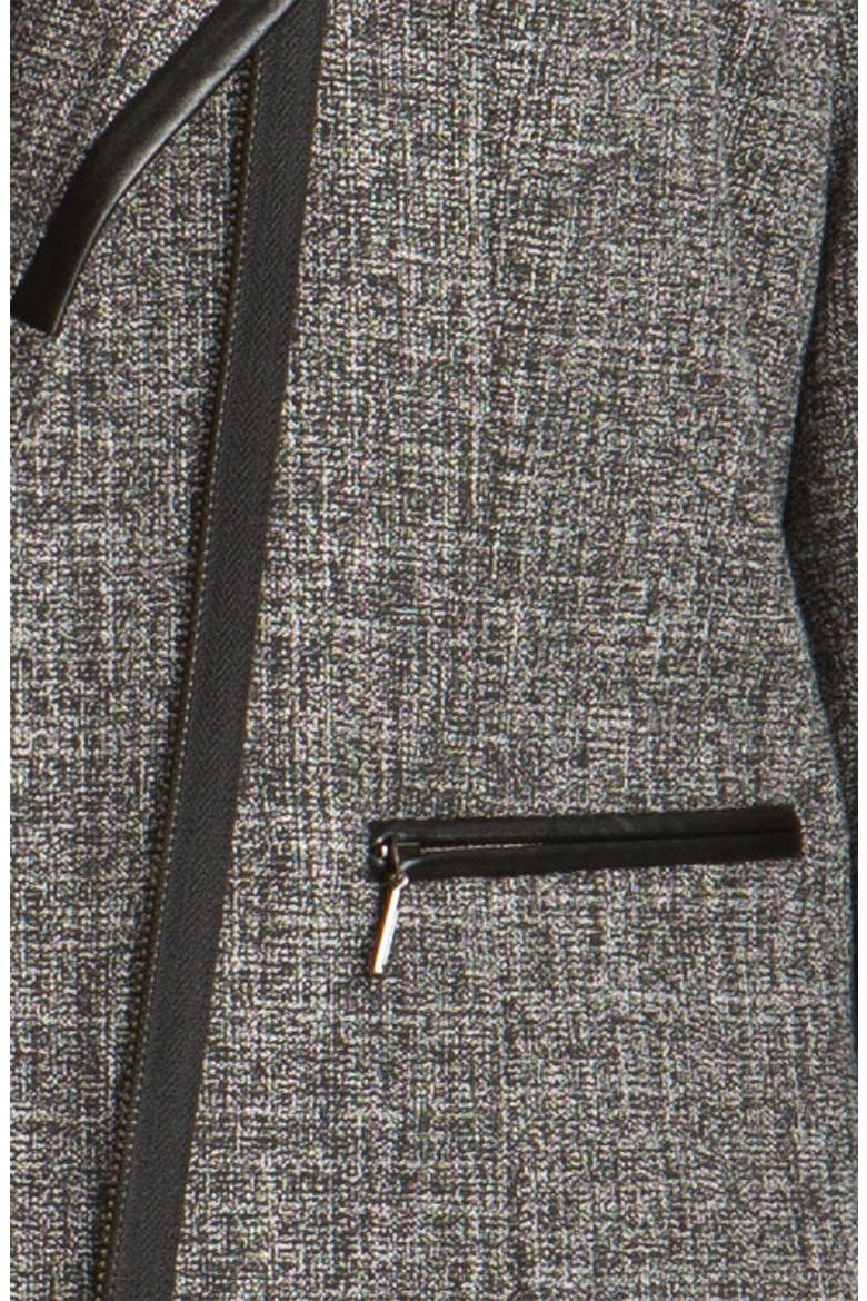 Faux Leather Trim Jacket, Alternate, color, GREY COMBO