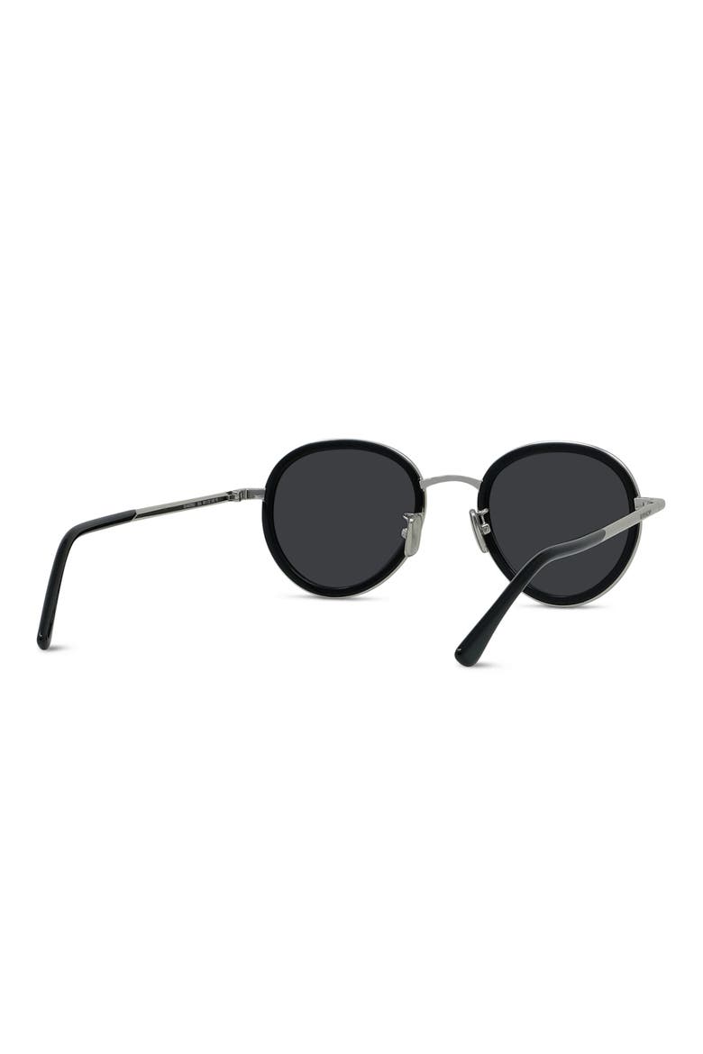 Day 49mm Small Round Sunglasses, Alternate, color, SHINY PALLADIUM / SMOKE